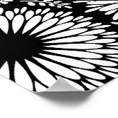 Boho Blume Schwarz-Weiß-Vektorblumenmuster Poster (Ecke)