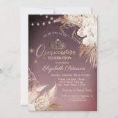 Boho Blume String Lights Quinceañera Einladung (Vorderseite)