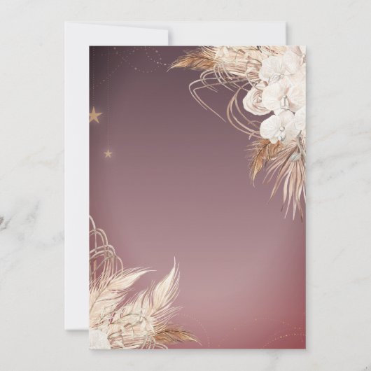 Boho Blume String Lights Quinceañera Einladung (Rückseite)