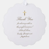 Boho Blume Taufe danke Ornament Karte (Rückseite)