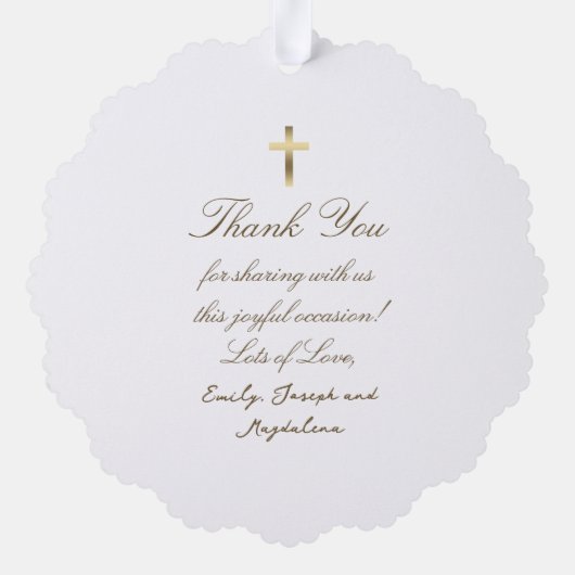 Boho Blume Taufe danke Ornament Karte (Rückseite)