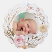 Boho Blume Taufe danke Ornament Karte (Vorderseite)