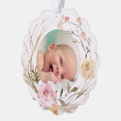 Boho Blume Taufe danke Ornament Karte (Links)