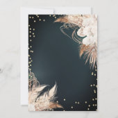 Boho Blume Tiara Diamonds Green 40. Einladung (Rückseite)