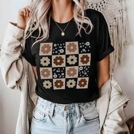 Boho Blume überprüft T-Shirt