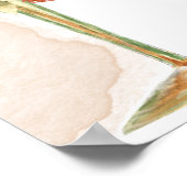 Boho Blume und Champagne Glass Mimosa Bar Sign Poster (Ecke)