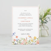 BOHO Blume und Dragonflies Garden Wedding Einladung (Stehend Vorderseite)