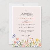 BOHO Blume und Dragonflies Garden Wedding Einladung (Vorderseite)