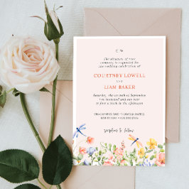 BOHO Blume und Dragonflies Garden Wedding Einladung