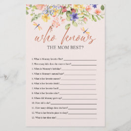 Boho Blume und Dragonfly BABY SHOWER WISSEN Flyer