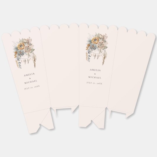 Boho Blume und Dreamcatcher - Hochzeit Geschenkschachtel (Ungeklappt)