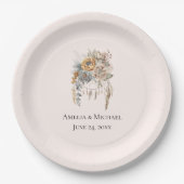 Boho Blume und Dreamcatcher - Hochzeit Pappteller (Vorderseite)