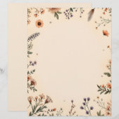 Boho Blume und Feather Briefbogen (Vorne/Hinten)