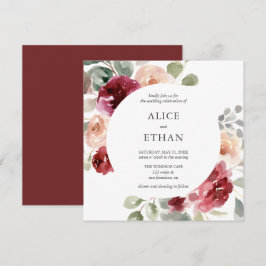 Boho Blume und Grüne Hochzeit Einladung