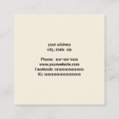 Boho Blume und Streifen Quadratische Visitenkarte (Rückseite)