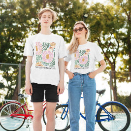 Boho Blume und Zitat kein Regen Keine Blume T-Shirt