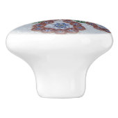 Boho Blume Viktorianisch Red Blue Keramikknauf (Seitenansicht)