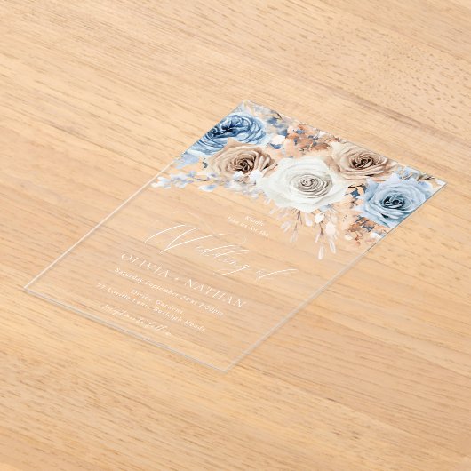 Boho Blume Wedding Acryleinladungen (Ablage )