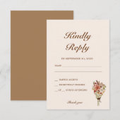 Boho Blume Wedding RSVP Karte (Vorne/Hinten)