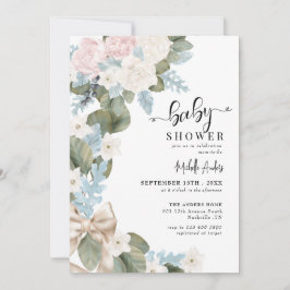 Boho Blume Winter Watercolor Babydusche Einladung
