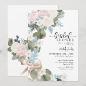 Boho Blume Winter Watercolor Brautparty Einladung (Vorne/Hinten)