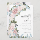 Boho Blume Winter Wedding Einladung (Vorne/Hinten)