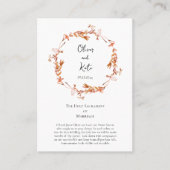 Boho Blume Wreath Orthodox Wedgebet Card Platzkarte (Vorderseite)