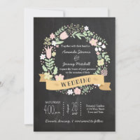 Boho Blume Wreath Rustic Chalkboard Wedding