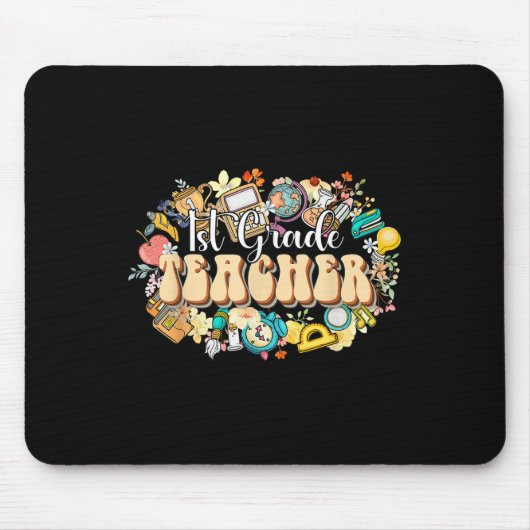 Boho Blumen 1. Klasse Lehrer Dankeschön Rückseite Mousepad (Vorne)