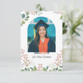 Boho-Blumen-Abschlussfeier-Einladung (Stehend Vorderseite)