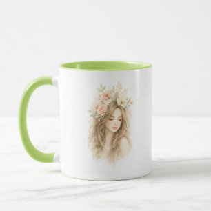 Boho-Blumen-Akzent-Tasse für Frauen Tasse