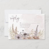 Boho-Blumen-Antwortkarte RSVP Karte (Rückseite)