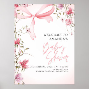 Boho-Blumen-Baby-in-Blüte-Baby-Party Poster