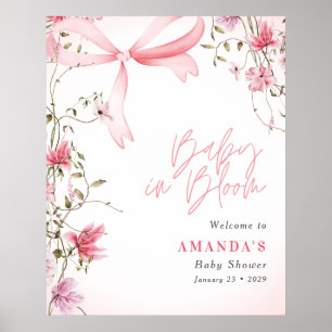 Boho-Blumen-Baby-in-Blüte-Baby-Party Poster