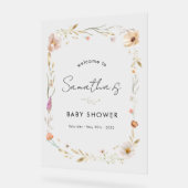 Boho-Blumen-Baby-Party Acrylschild (Winkel)