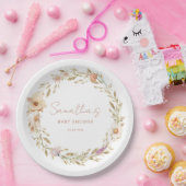 Boho-Blumen-Baby-Party Pappteller (Party)