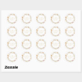 Boho-Blumen-Baby-Party Runder Aufkleber (Blatt)