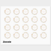 Boho-Blumen-Baby-Party Runder Aufkleber (Blatt)