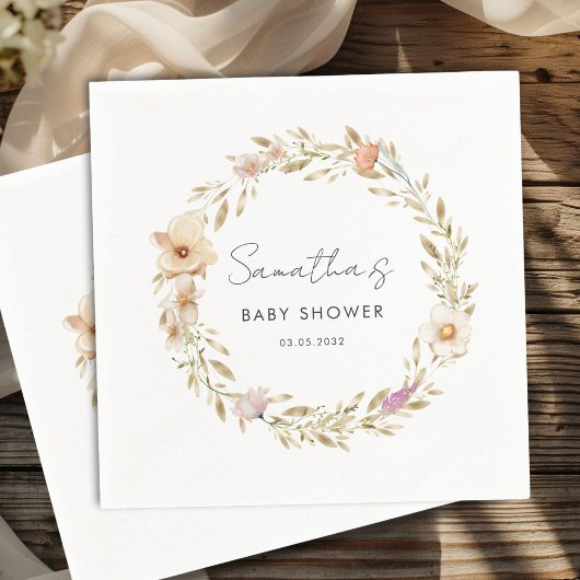 Boho-Blumen-Baby-Party Serviette