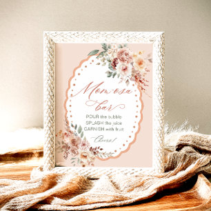 Boho-Blumen-Baby-Shower-Mom-osa-Bar Poster
