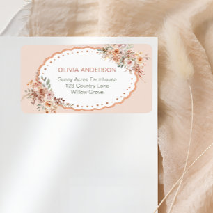 Boho-Blumen-Baby-Shower-Rücksendeadresse Adressaufkleber