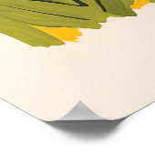 Boho-Blumen-Berglandschaft-Illustration Poster (Ecke)