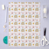 Boho-Blumen & Bogen-Regenbogen-Muster Seidenpapier (Handwerk)