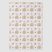 Boho-Blumen & Bogen-Regenbogen-Muster Seidenpapier (Vorderseite)