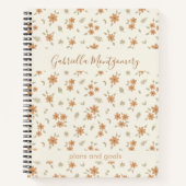 Boho-Blumen-Botanisches Muster Mädchen Beige Name Notizblock (Vorderseite)