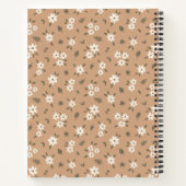 Boho-Blumen-Botanisches Muster Mädchen Braun Name Notizblock (Rückseite)