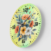 Boho-Blumen-Cliparts zum Muttertag-61983 Große Wanduhr (Winkel)