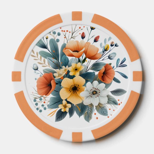 Boho-Blumen-Cliparts zum Muttertag-61983 Pokerchips (Vorderseite)