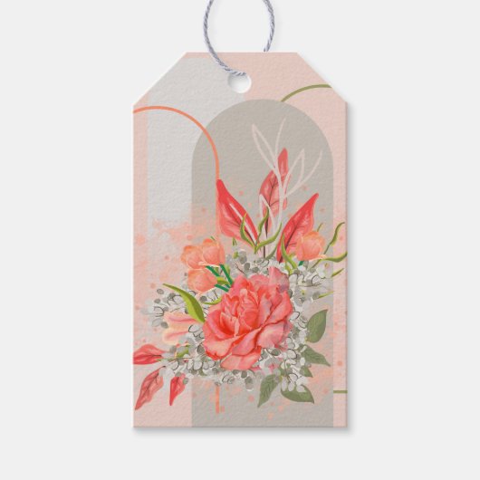 Boho-Blumen-Design-Geschenkanhänger Geschenkanhänger (Vorderseite)