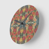 Boho-Blumen-Designuhr Runde Wanduhr (Winkel)
